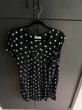 HOLDING HORSES Black Polka Dot Midi Dress